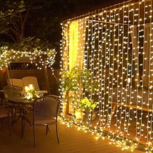 5mm Warm White Waterfall Curtain Led Lights 180 LEDs 10 Line Indoor/Outdoor Decoration for Diwali, Christmas, Lights for Decoration for Home
