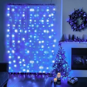 5mm Blue Waterfall Curtain Led Lights 180 LEDs 10 Line Indoor/Outdoor Decoration for Diwali, Christmas, Lights for Decoration for Home